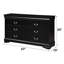 Commode 6 tiroirs Louis Philippe, finition noire-1839277373
