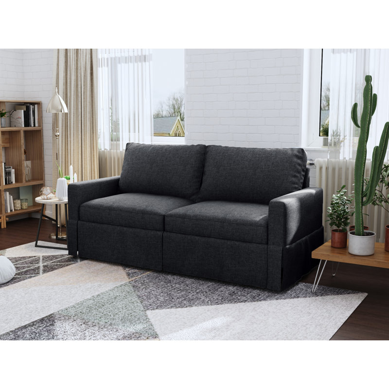 Upholstered 70'' Sofa, Black 100% Polyester