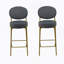 Ensemble de 2 tabourets de bar rembourrés d'intérieur en bois, finition noyer foncé et ivoire, ensemble de 2-1135778921