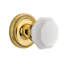 White Milk Glass Waldorf Interior Mortise Door Knob with Rope Rosette-1921096960
