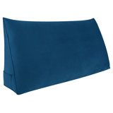 Velvet Puffy Headboard Wedge Triangular Reading Pillow for Back Support