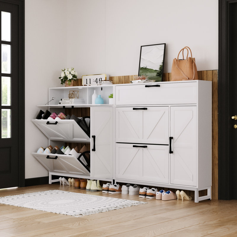 Armoire de rangement pour chaussures, Blanc