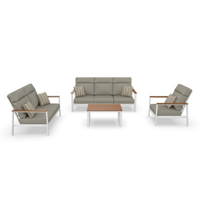 Townsend 4 Person Seating Group With Sunbrella Cushions by Birch Lane