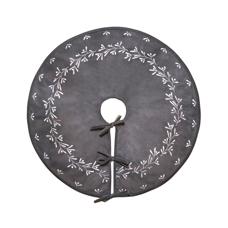 Slate Velvet Mistletoe Tree Skirt D80cm