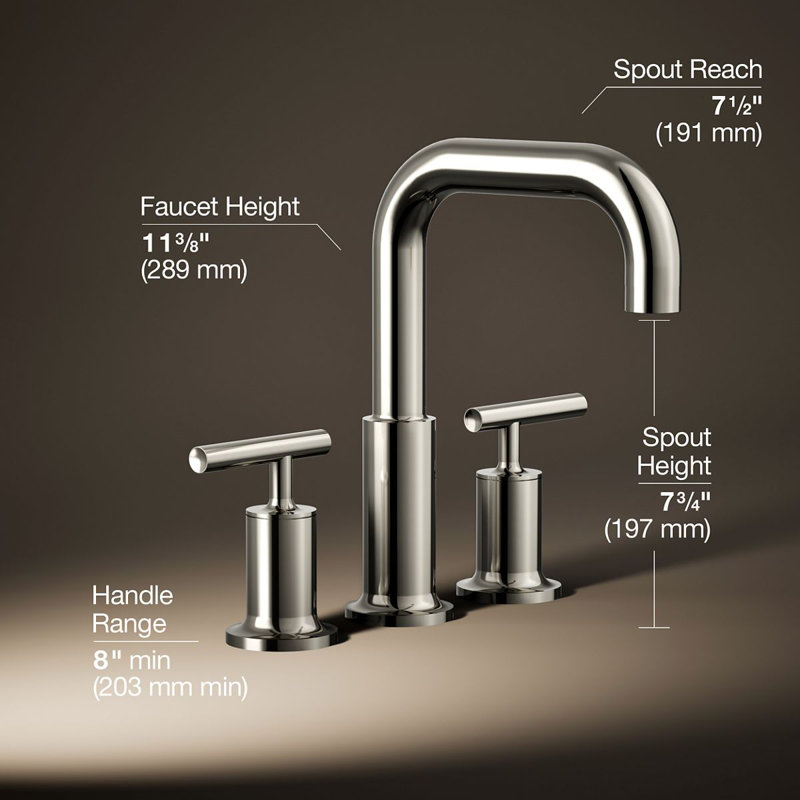 Purist for Two Deck-Mount Bath Faucet Trim for High-Flow Valve with Lever Handles, Valve Not Included