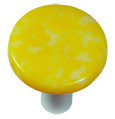 Poignée champignon en granit de 1,5 po de diamètre, Jaune tournesol / blanc, Aluminium