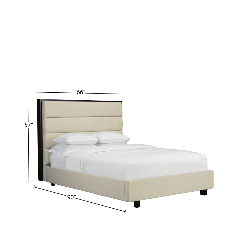 Lit plateforme tapissier, Ivoire, Grand