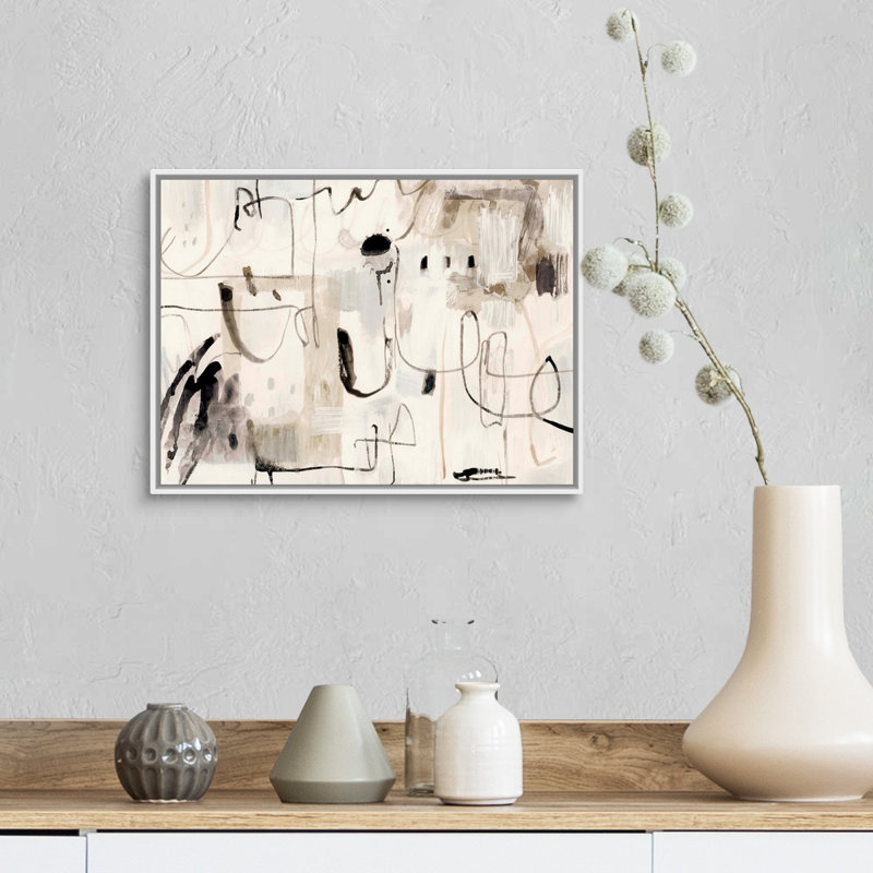 «Net Neutral I» par Victoria Barnes, reproduction d'art sur toile, H 14 po x l 18 po x P 1,75 po, Cadre flottant blanc