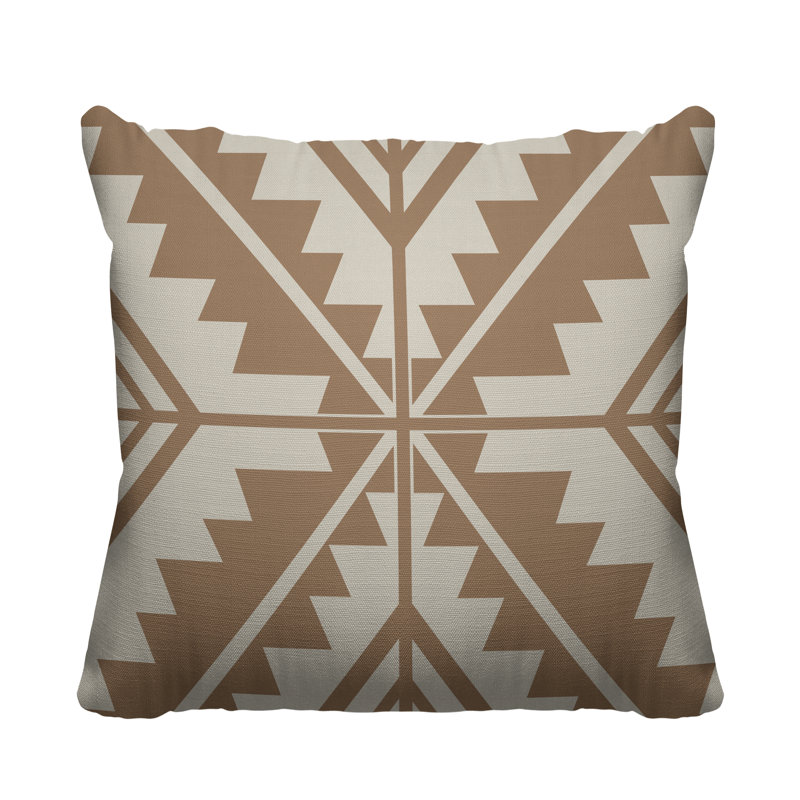 Coussin décoratif intérieur / extérieur Tala Southwestern, Beige, L 17 po x H 17 po
