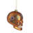 4" Orange Day of the Dead Glass Skull Halloween Ornament