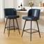 Tabouret de comptoir moderne pivotant rembourré avec structure en métal durable-491641582