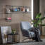 Tablette murale moderne avec structure en métal, noire, 11,0 x 28,0 x 7,1 pouces | 100% panneau de particules enduit de mélamine, épaisseur: 0,7 pouce | Solution de rangement élégante pour la maison et le bureau, conception robuste et élégante-102349870