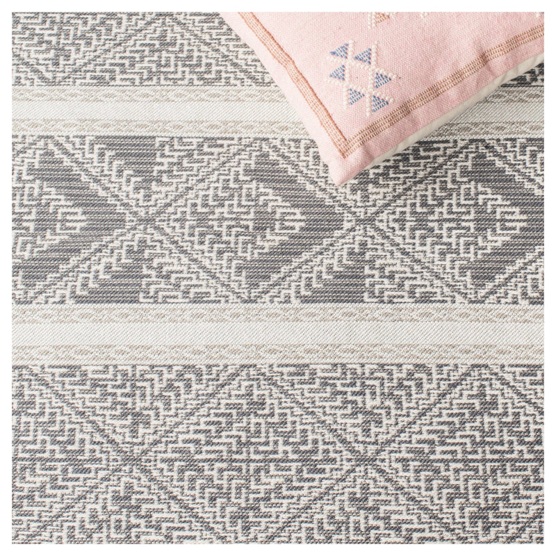 Tapis gris tissé à la main Novalee Southwestern, Tapis de couloir 2 pi 3 po x 8 pi