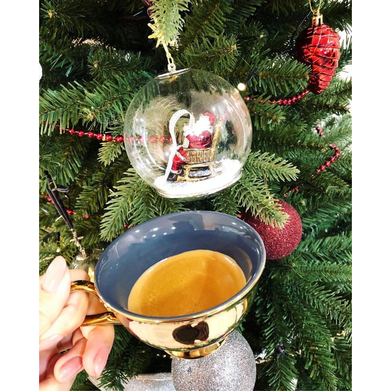Santa Snow Globe 6'' Handmade Glass Christmas Ball Ornament