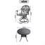 Cet ensemble de salle à manger en fonte d'aluminium toutes saisons comprend des chaises pivotantes et une table ronde avec cadre noir-865313267