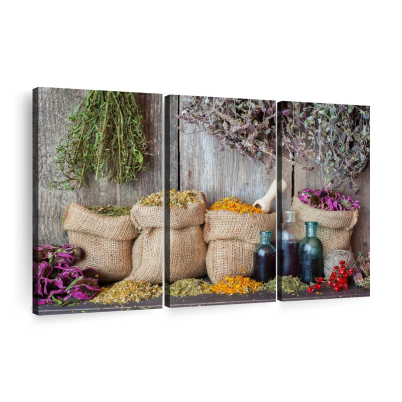 «Herbs For Essential Oils» sur toile, H 45 po x l 28 po