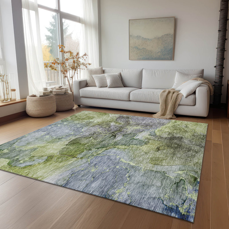 Killingly Flatweave Washable Abstract Indoor / Outdoor Rug, Rectangle 8' x 10'