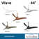 44" 3 - Blade LED Propeller Ceiling Fan with Remote Control and Light Kit Included