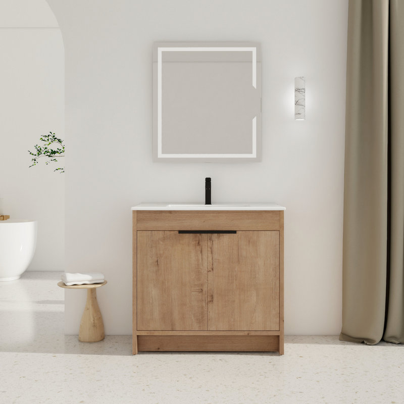 Tibold 35.99'' Single Bathroom Vanity with Ceramic Top