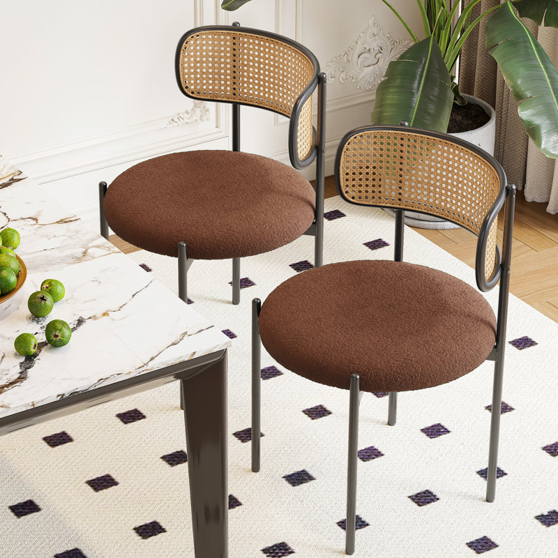 Chaise d'appoint en tissu Amett, Brun