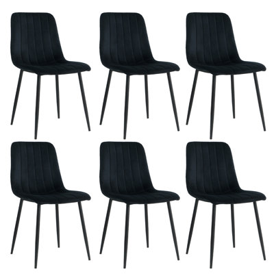 Dining Chairs Set of 4-6, Mid Century Modern Kitchen Chairs, Upholstered Dining Chair with Wide Seat & Metal Legs for Dining Room, Living Room, Kitche by Corrigan Studio