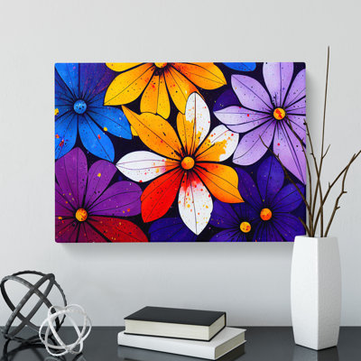 Wonderful Flower Splash Abstract - Wrapped Canvas