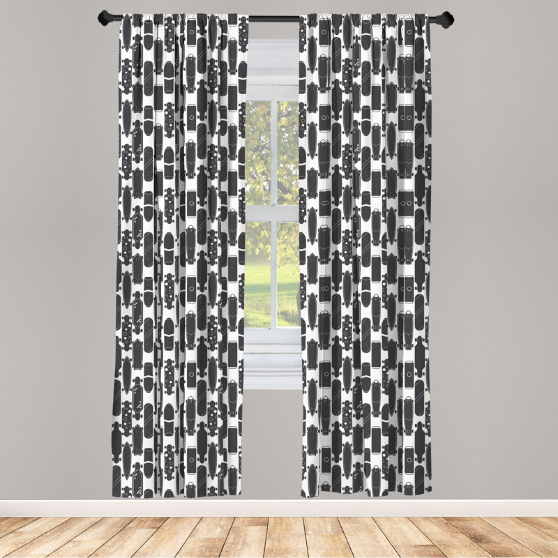 Skater Semi-Sheer Rod Pocket Curtain Panels, 28" x 95"