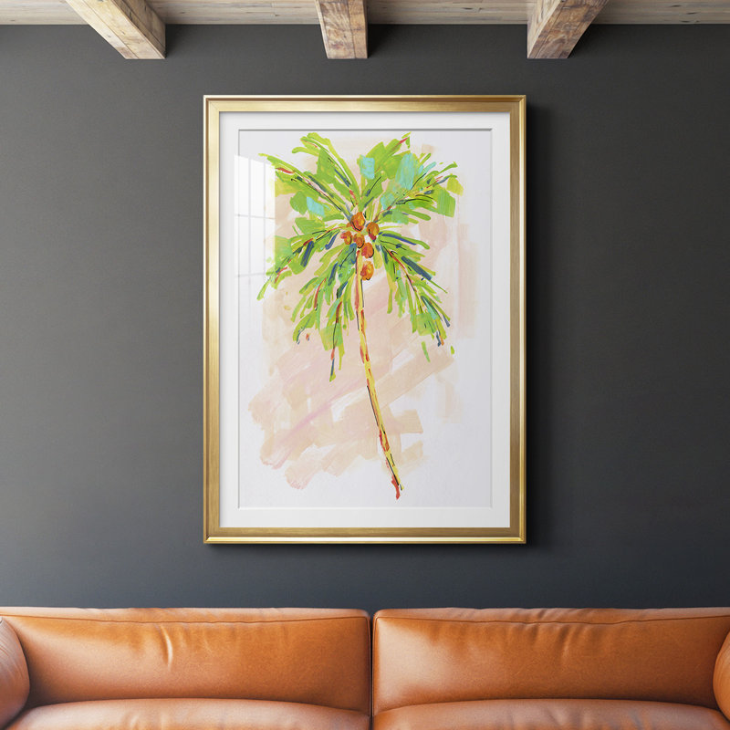 Cocotier I, reproduction encadrée de qualité supérieure - prête à être accrochée, L 18,5 po x H 24,5 po, Cadre doré