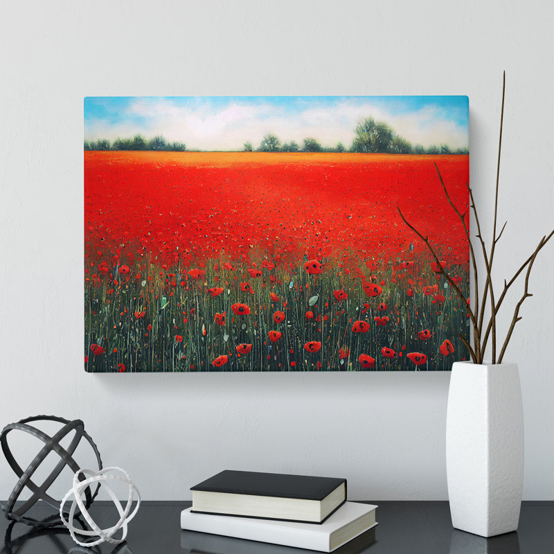 Enthralling Poppies Flowers - Wrapped Canvas Painting, 40cm H x 60cm W x 3cm D