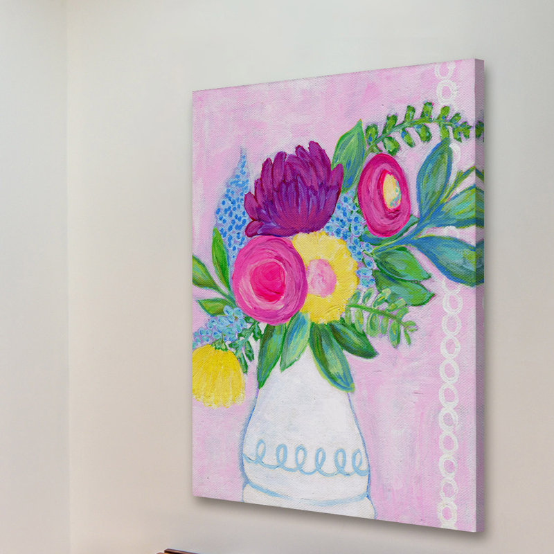 «Flowers In Vase» par Jill Lambert, reproduction sur toile tendue, H 24 po x l 16 po x P 1,5 po