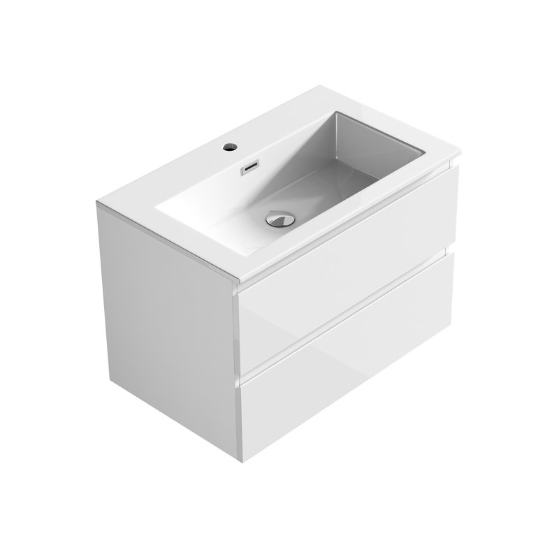 Kizzie 29.5'' Single Bathroom Vanity with Engineered Stone Top