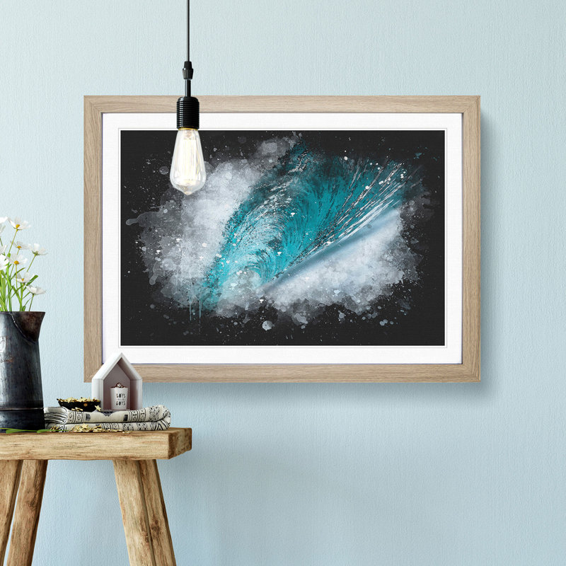 Curve of the Ocean Wave - Framed Print, Oak Framed, 62cm H x 87cm W x 2cm D