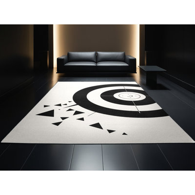 Tapis gris moelleux et doux à motif de tir à l'arc avec motif de tir à l'arc Elisavet