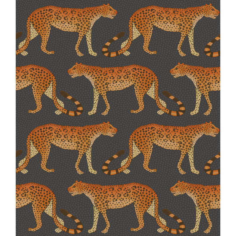 Ardmore Wallpaper Roll, Charcoal/Orange