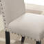 Table de bar ronde 3 pièces Biony avec 2 chaises de pub cloutées en tissu-114251720