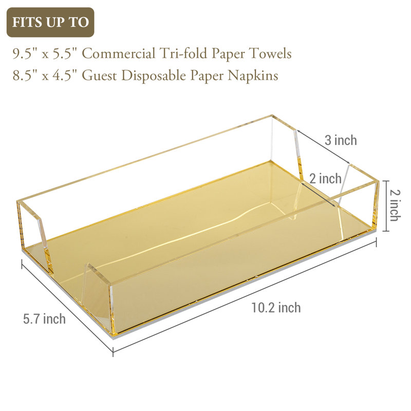Gold & Clear Acrylic Paper Towel Holder