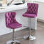Tabourets de bar pivotants en velours à hauteur de siège réglable, tabourets de bar à base chromée avec dossier capitonné confortable, ensemble de 2-1122618892-1122618931