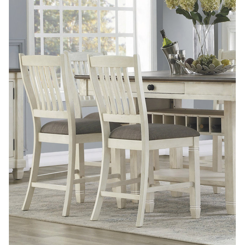 Ensemble de chaises de salle à manger à hauteur de comptoir en bois texturé 2 pièces
