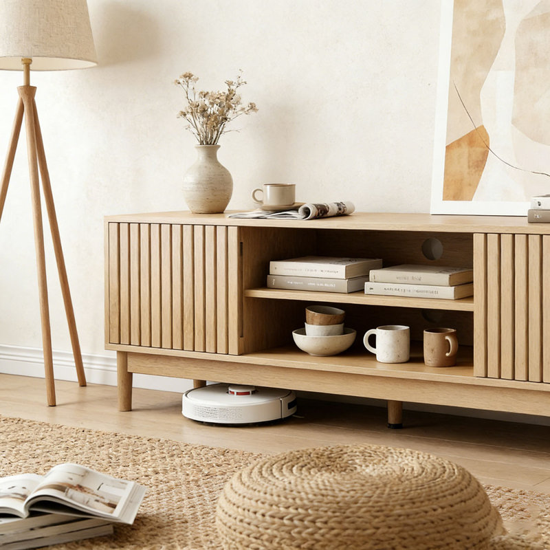 modern TV stand, Oak