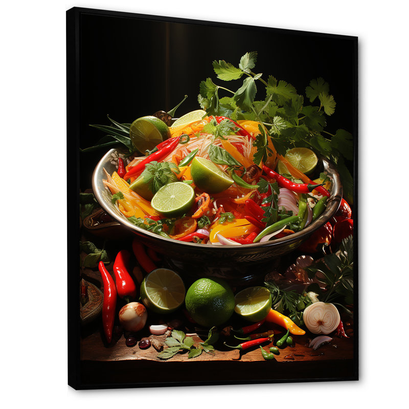 Délices de la cuisine thaïlandaise Apollodoros II, H 20 po x l 12 po x P 1 po, Cadre flottant noir