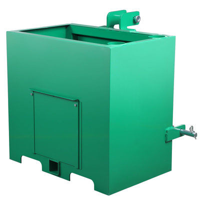 3 Point Ballast Box,800lbs Capacity,Standard 2 inch Hitch Receiver,with 5cu.ft Volume,Heavy Duty Steel, Fits Category 1 Tractor Attachment