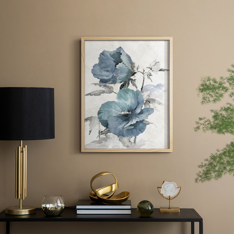 Cottage Blue II Framed Print - Solid Wood, Natural, 21" H x 17" W