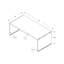Table basse rectangulaire décorative grise avec plateau en verre trempé de 44 po de diamètre, créant une ambiance moderne
