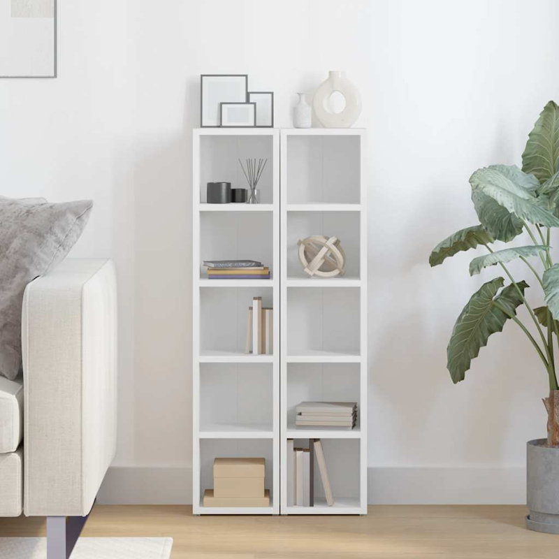 36.8'' H Media Shelves, White 