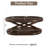 44 Inch Wood Oval Coffee Table With X-Shaped Base,Cocktail Table With Open Storage, Sofa Center Table For Living Room, Home Office,  Espresso