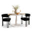 Ensemble de table de salle à manger pour 2 personnes avec table ronde et 2 fauteuils rembourrés en velours-771732910