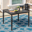 Patio Square Powder-coated Metal Dining Table With Umbrella Hole