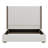 Tall Headboard Upholstered Bed With Vertical Striped And Wingback Design