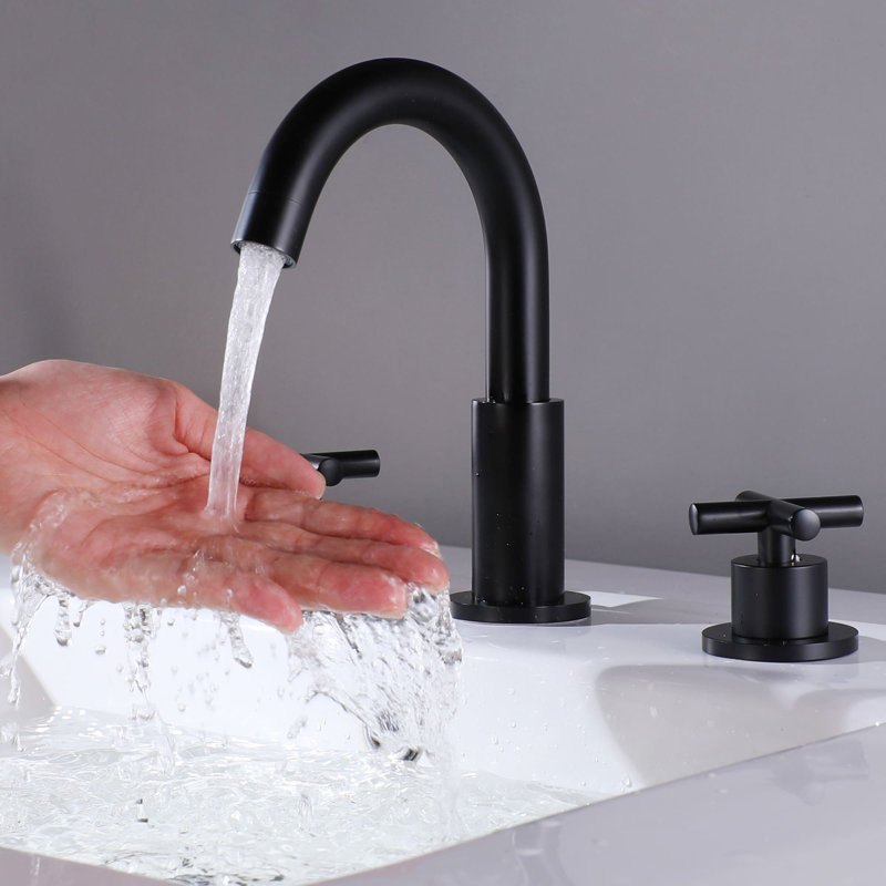 Widespread 2-handle Bathroom Faucet, Matte Black