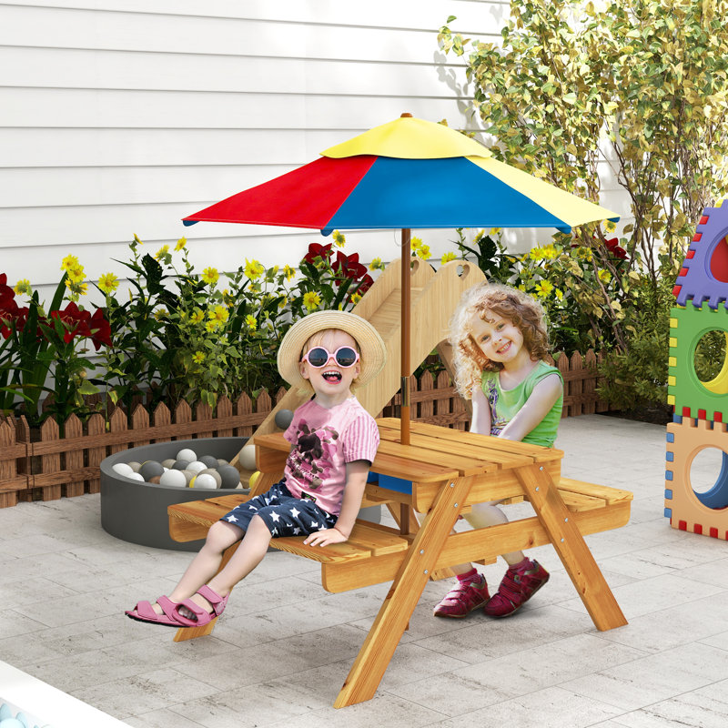 Kids Rectangular Outdoor Table Or Chair and Chair Set, Yellow